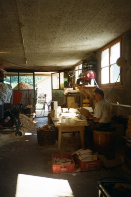 Hemlut Bischof in his workshop in Austria