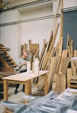 veronika making hemp lime sculptures 
